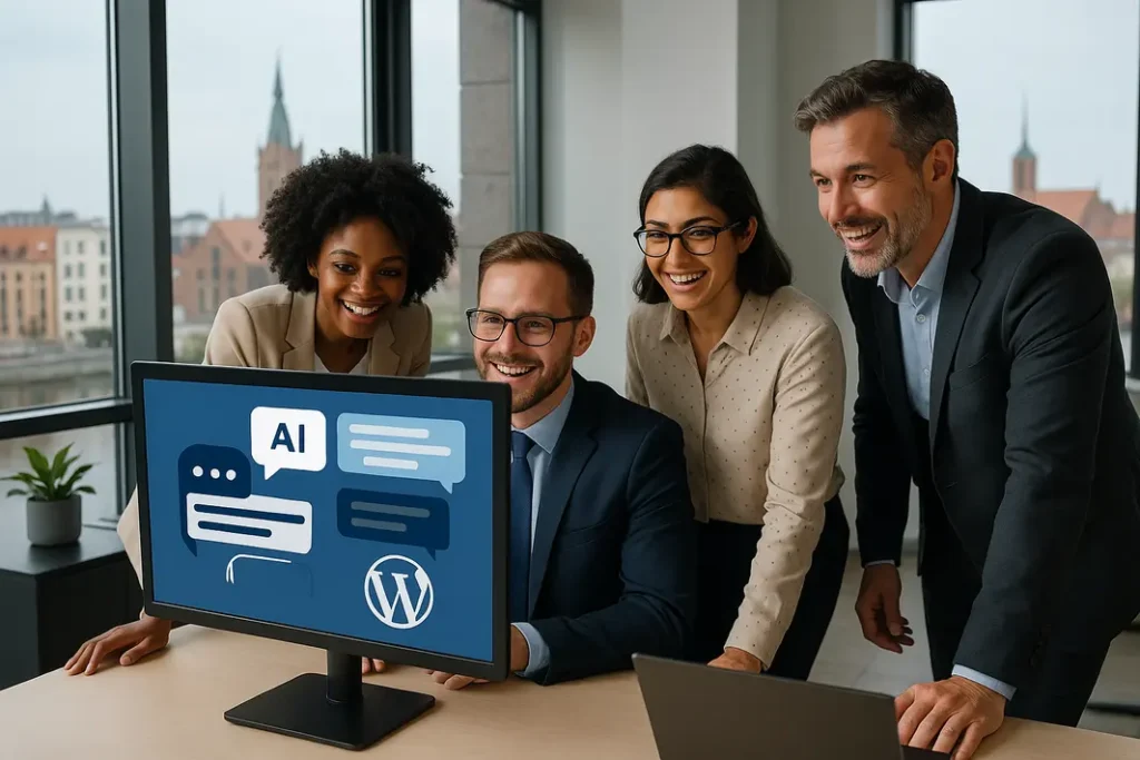 Chatbot AI obsługujący klientów firmy z Bydgoszczy na stronie WordPress