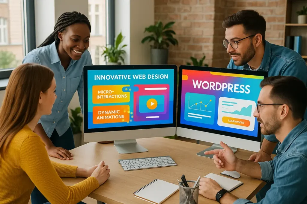 Strona WordPress z mikrointerakcjami i animacjami