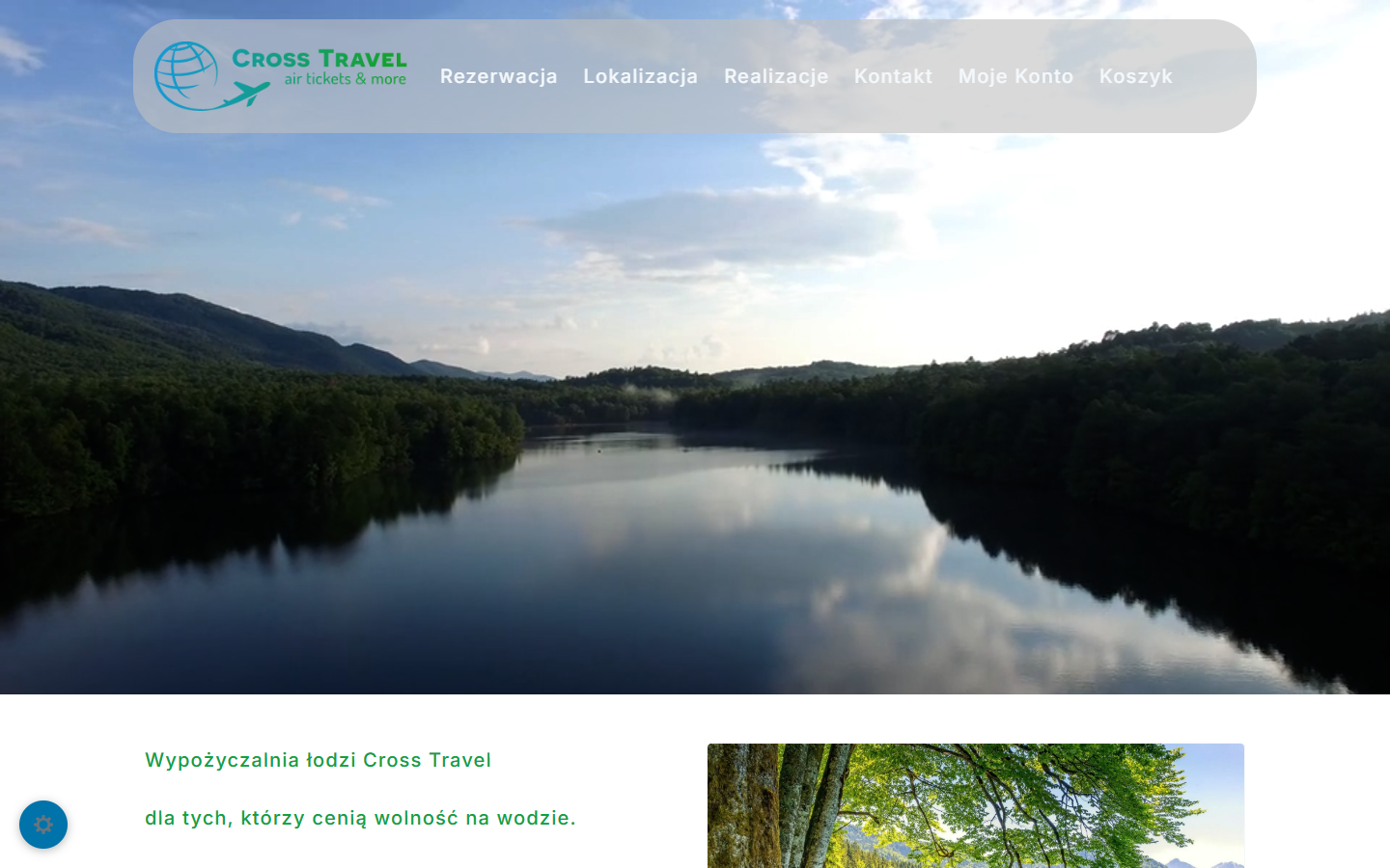 Cross Travel Boat — Online-Verleih: Screenshot der Website, Referenz der Kreatywna Agencja