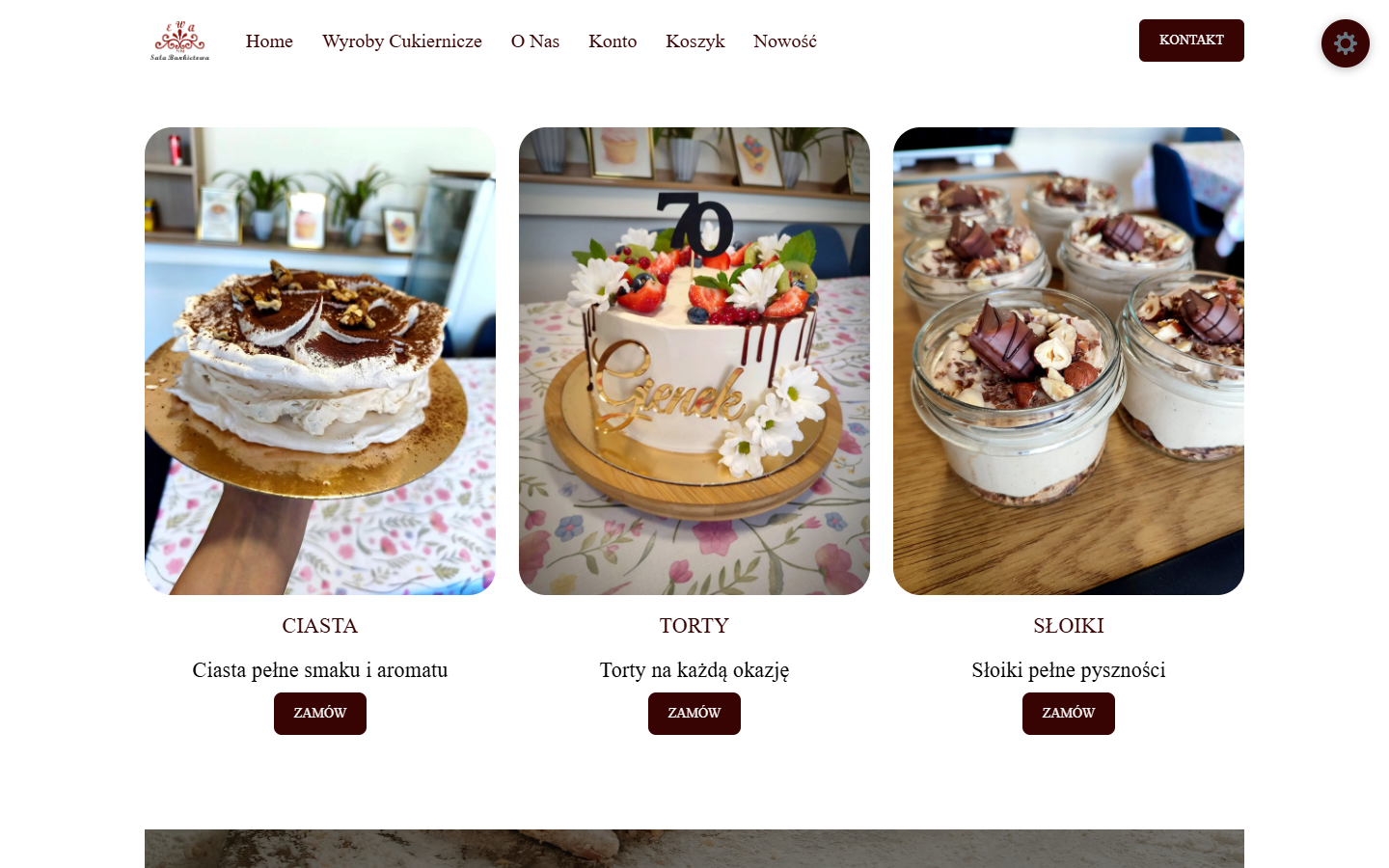 Rynkowa Bistro — Tienda online: captura de pantalla del sitio web, proyecto de Kreatywna Agencja