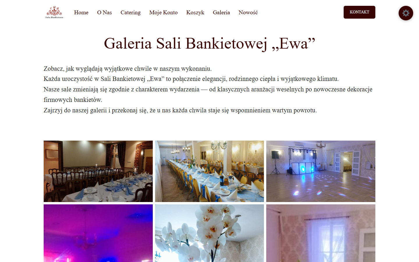 Галерея банкетного зала Ewa: фотографии накрытых столов, танцпола и цветочных украшений
